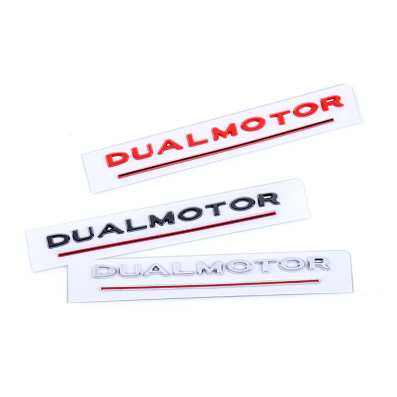 Двойной двигатель подчеркнутые буквы ABS стикер для Tesla модель 3 автомобиля задний