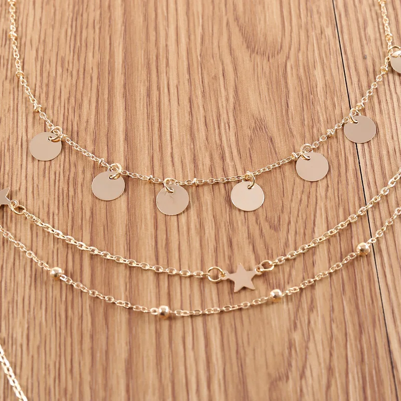 Модное ожерелье золотого цвета со звездами глобус Карта мира с подвеской простое