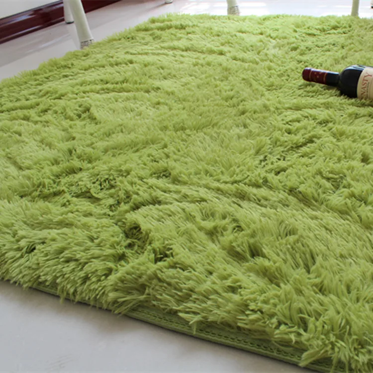 

Long Hair Silk Wool Carpet Living Room Coffee Table Bedroom Bedside Carpet Non-slip Floor Mat Door Mat