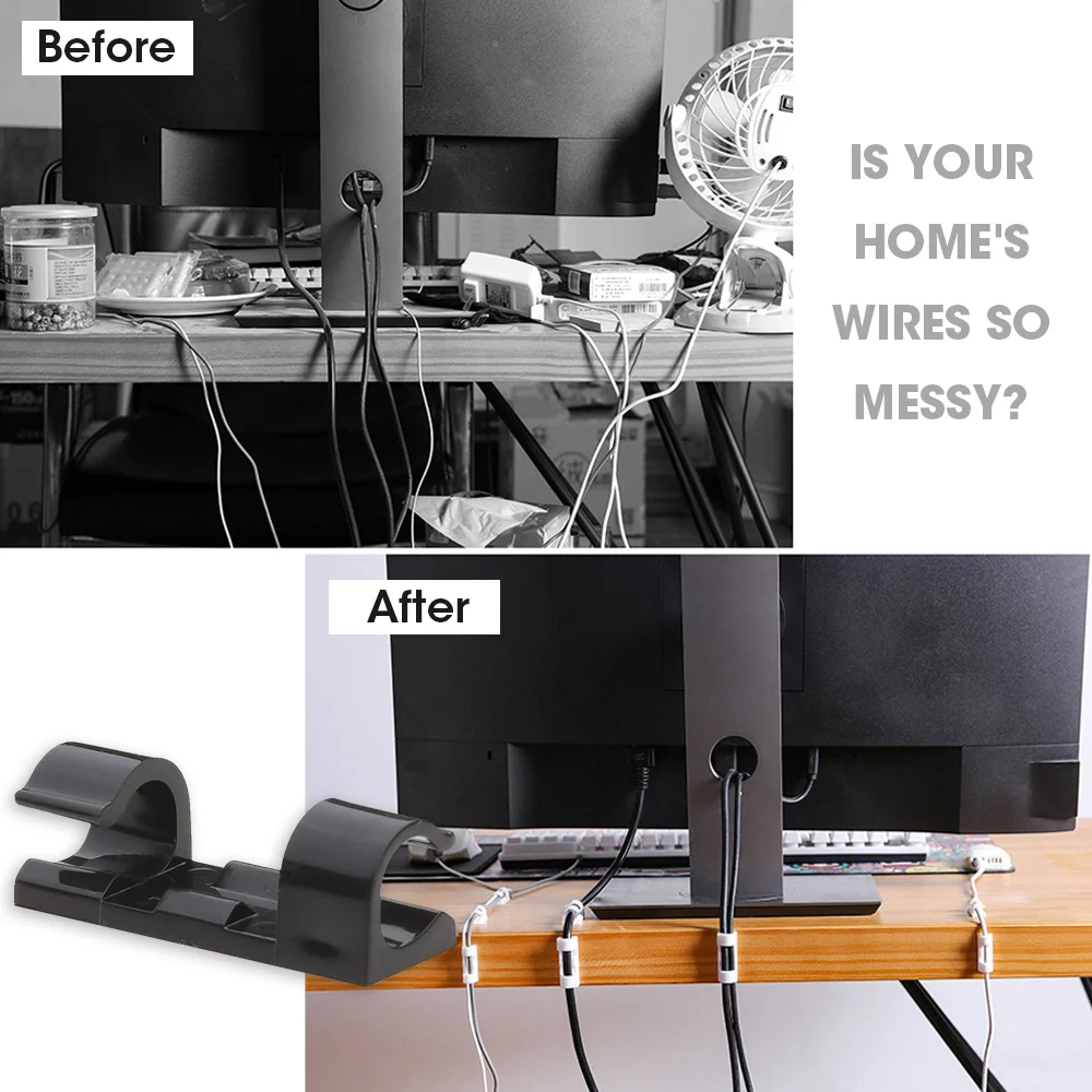 

16/20Pcs Cable Winder Clip Adhesive Charger Clasp Desk Wire Cord Earphone Telephone Line Tie Fixer USB Organizer Clips Holder