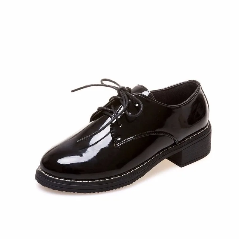 

Woman Shoes Classic Leather Rubber Fashion Oxford lace-up Vintage Lightweight solid color Comfortable Casual female Shoes R11-39