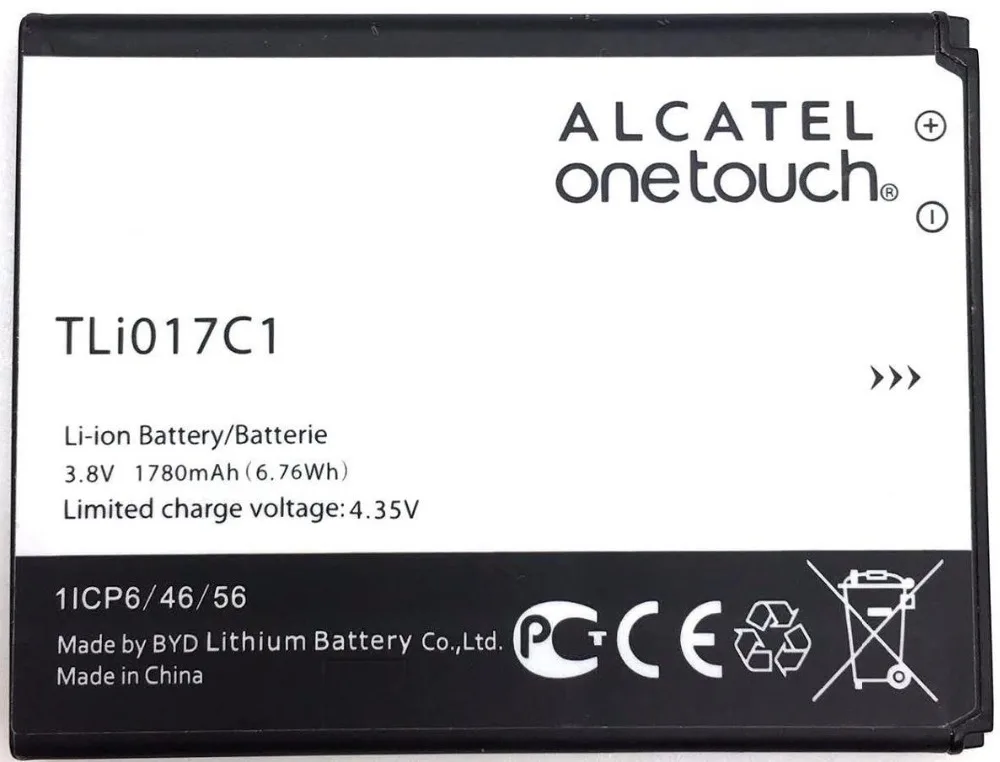 

Dinto 1pc 1780mAh TLi017C1 Li-ion Phone Battery for Alcatel One Touch OT-5027B DAWN OT-4060O STREAK OT-4060A PIXI 34.5019D IDEAL