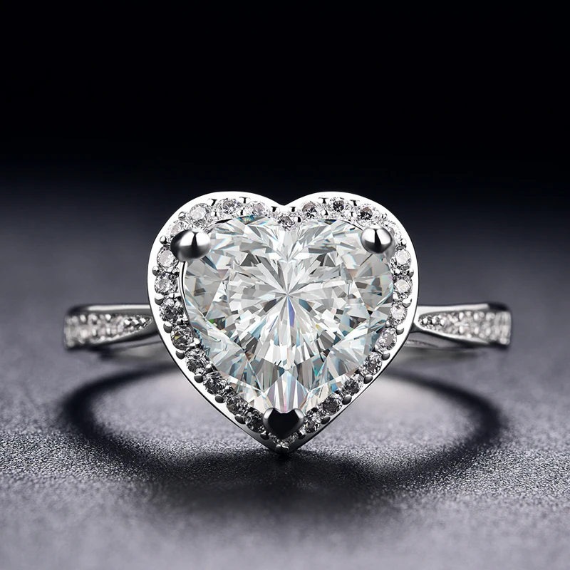 MDEAN модное женское обручальное кольцо дизайн сердца AAA Цирконий кубический милый