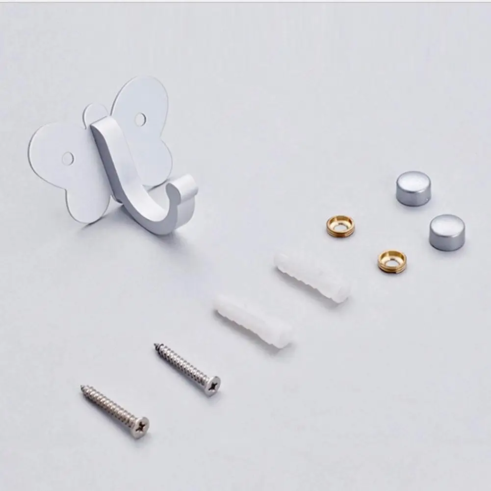 1 шт. алюминиевый крюк для ванной комнаты настенные крючки в форме бабочки кухни