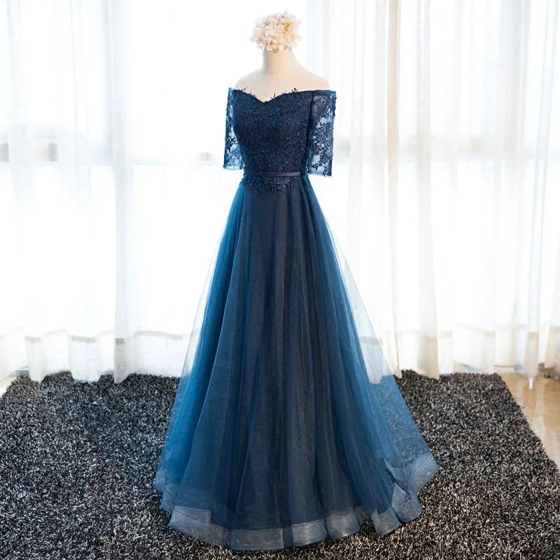 Angelsbridep 2 STORE Half Sleeves Bridesmaid Dress long Vestido Madrinha Sweetheart Appliques Full-Length Celebrity Gown |