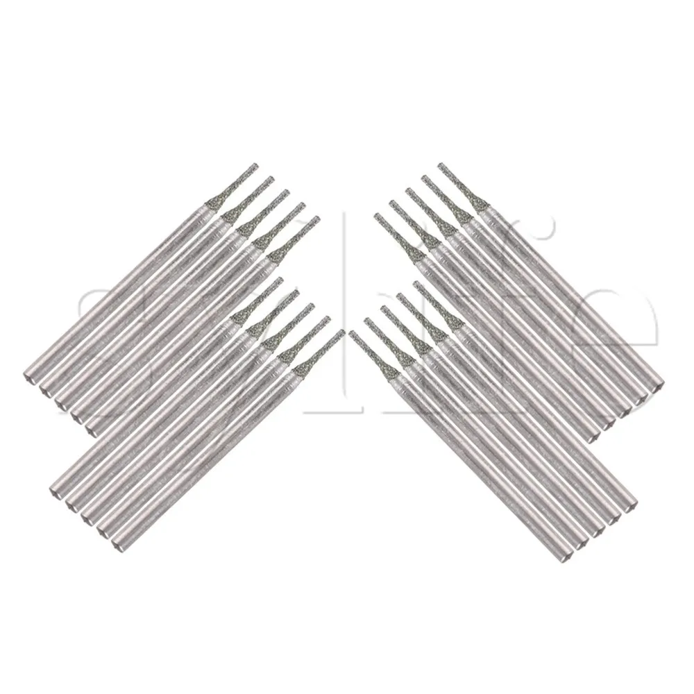 20 шт. 1 2 мм серебряные драгоценные камни с алмазным покрытием Сверла хвостовик 3 |