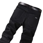 Новинка 2021, мужские Стрейчевые джинсы, классический стиль, деловая мода, чистые черные облегающие джинсовые брюки, мужские Брендовые повседневные брюки