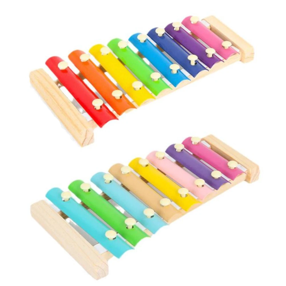 

Children's Musical Instrument Hand Knock On The Piano Toy 8 Tone Colorful Wooden Toy Percussion Xylophone Baby Music Educational