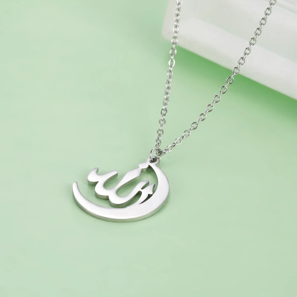 LIKGREAT Classic Arabic God Allah Necklaces for Women Men Stainless Steel Islamic Muslim Pendant Amulet Religious Jewelry | Украшения и