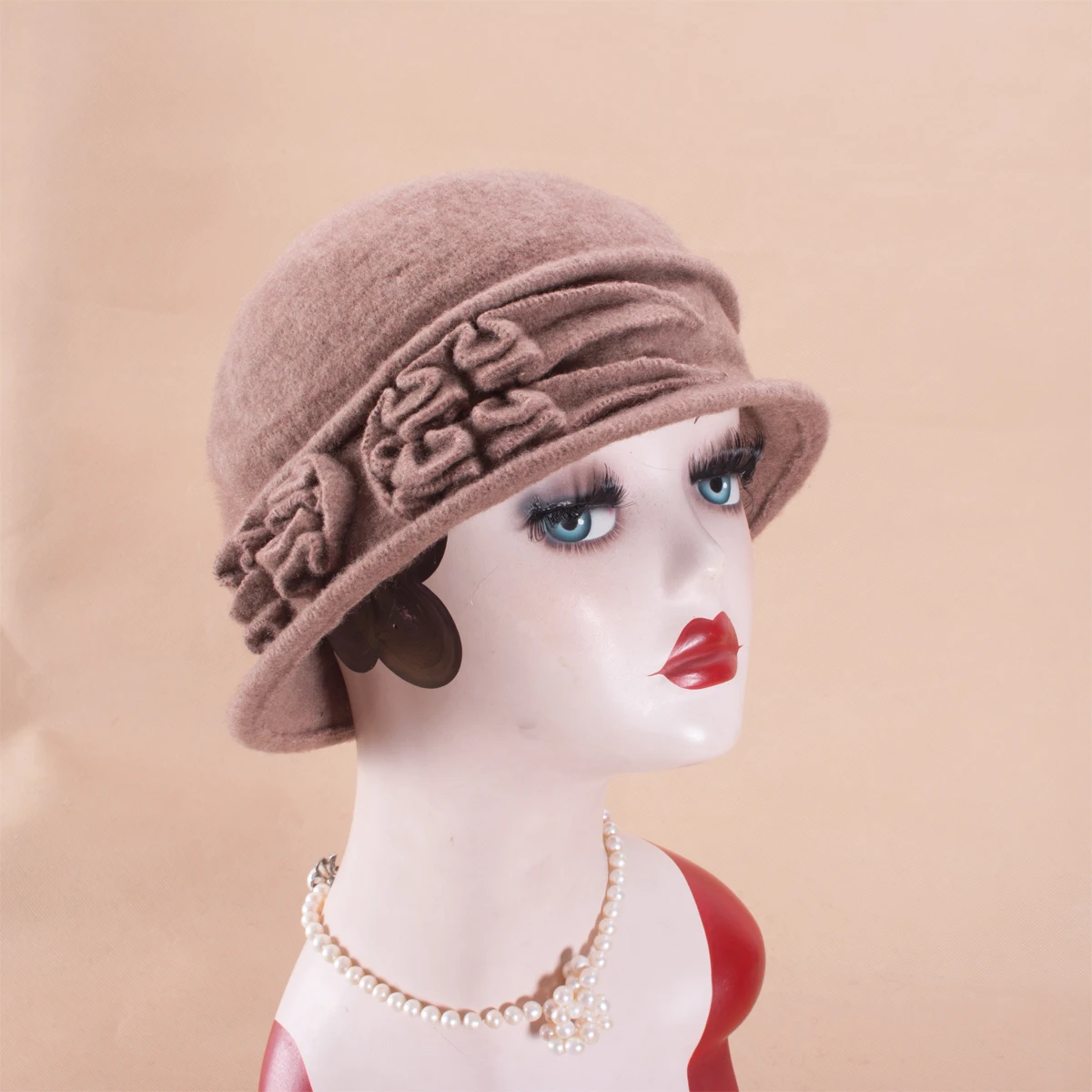 

Womens 1920s Look 100% Wool Beret Beanie Cloche Bucket Winter Hat A539