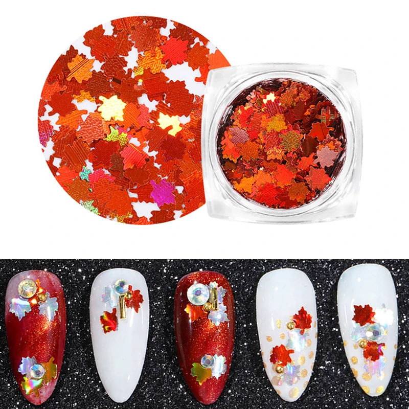 1 коробка блестки хамелеон кленовый лазер разноцветная палитра для ногтевого