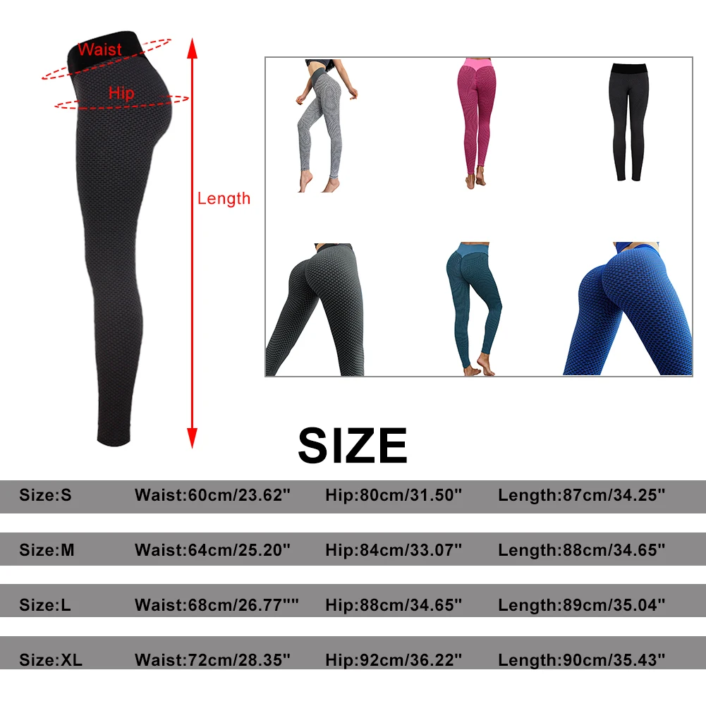 

Womens High Waist Yoga Pants Seamless Leggings Breathable Honeycomb Tummy Control Butt Lifting Gym Fitness Activewear