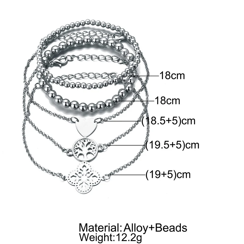 Комплект женских браслетов с шармами Древо жизни |