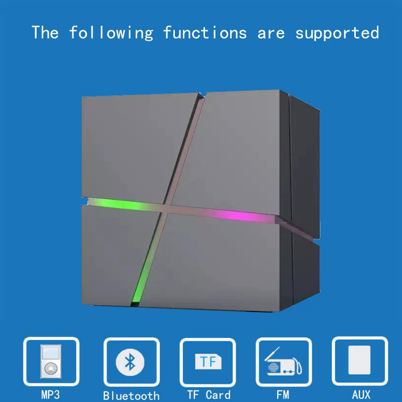 Rubik's cube Bluetooth динамик сабвуфер Мини Портативный семь цветов светильник