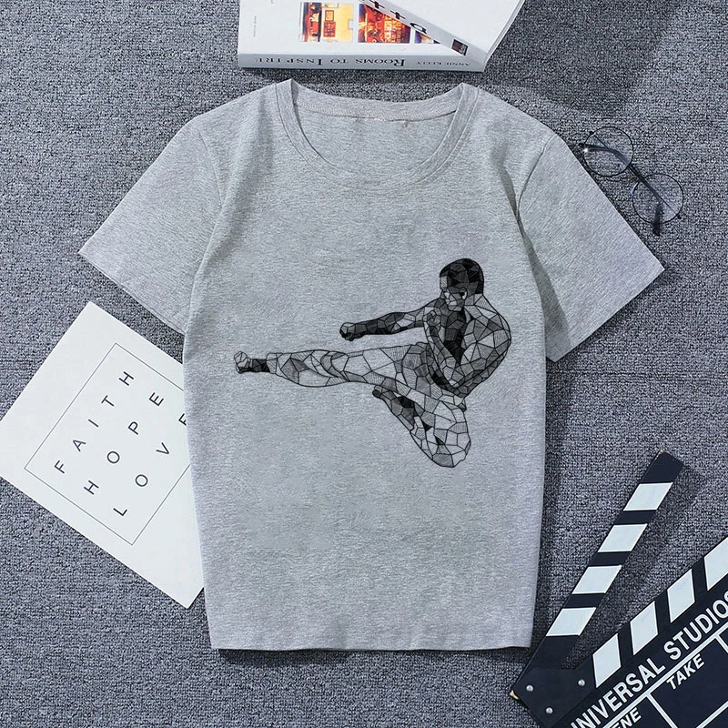 4078201 Футболка с принтом серая Повседневная Уличная мода футболки |