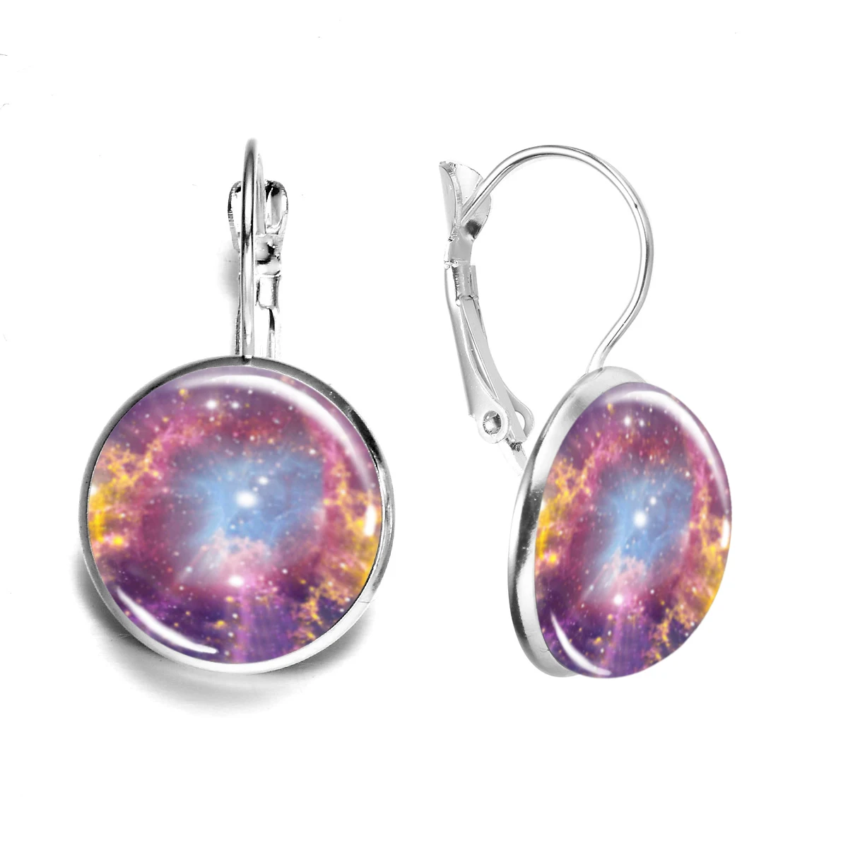 Сережки со стеклянным куполом и изображением планеты земли | Украшения