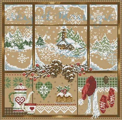 

outside the Christmas window Counted Cross Stitch 11CT 14CT 18CT DIY Chinese Cross Stitch Kits Embroidery Needlework Sets