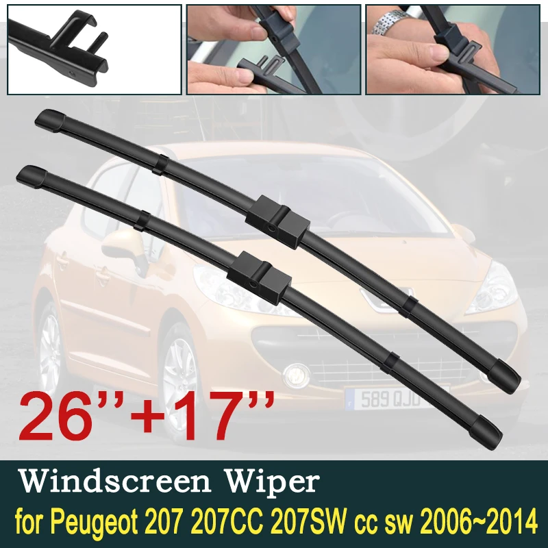 

for Peugeot 207 2006~2014 207CC 207SW cc sw 2007 2008 2009 2010 2011 2012 2013 Car Wiper Blade Windshield Wipers Car Accessories