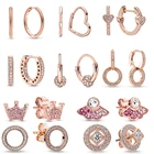 Женские серьги из серебра 2021 пробы, с короной и сердцем