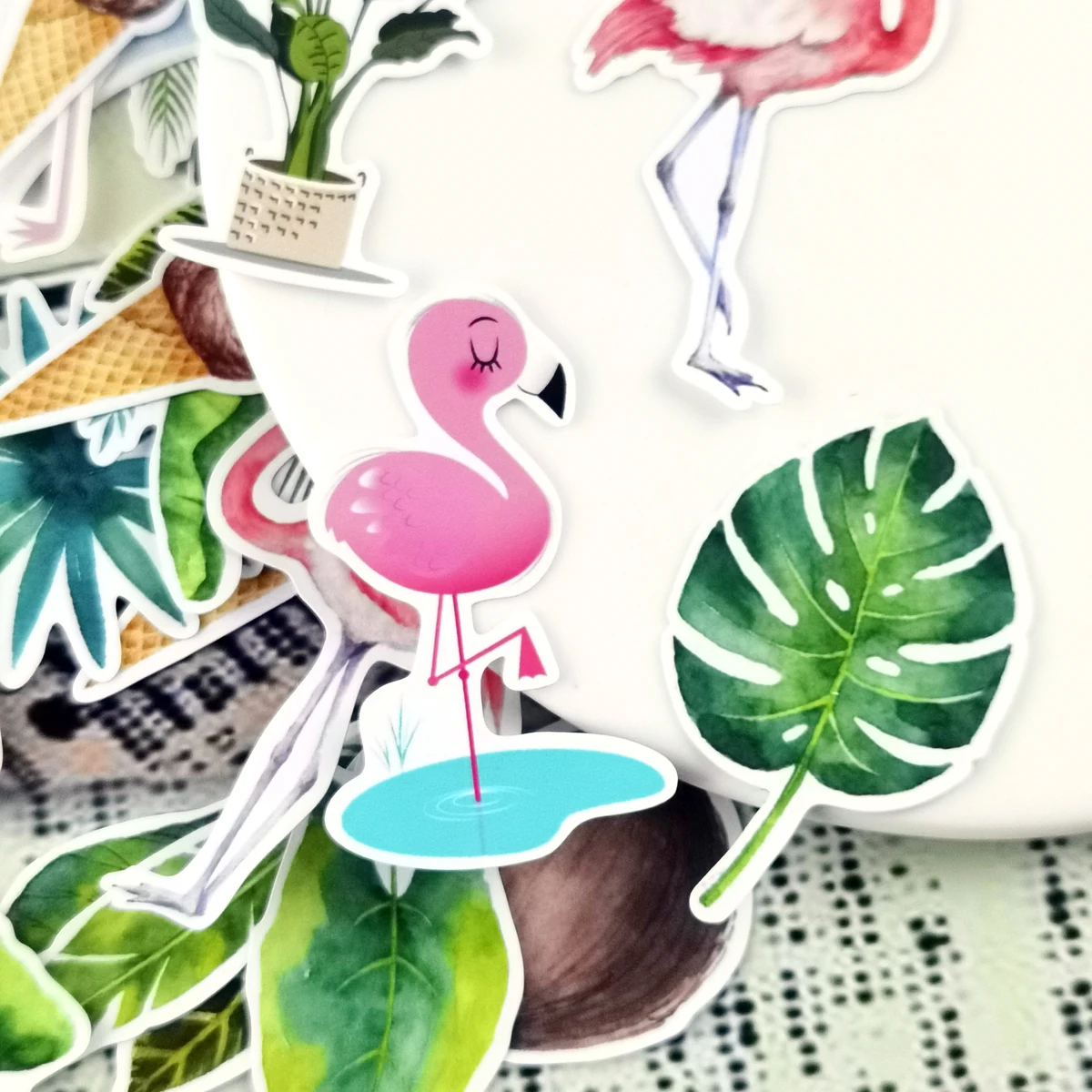 35 шт. Kawaii Ins пламенный стикеры тропические растения DIY подарок посылка украшения