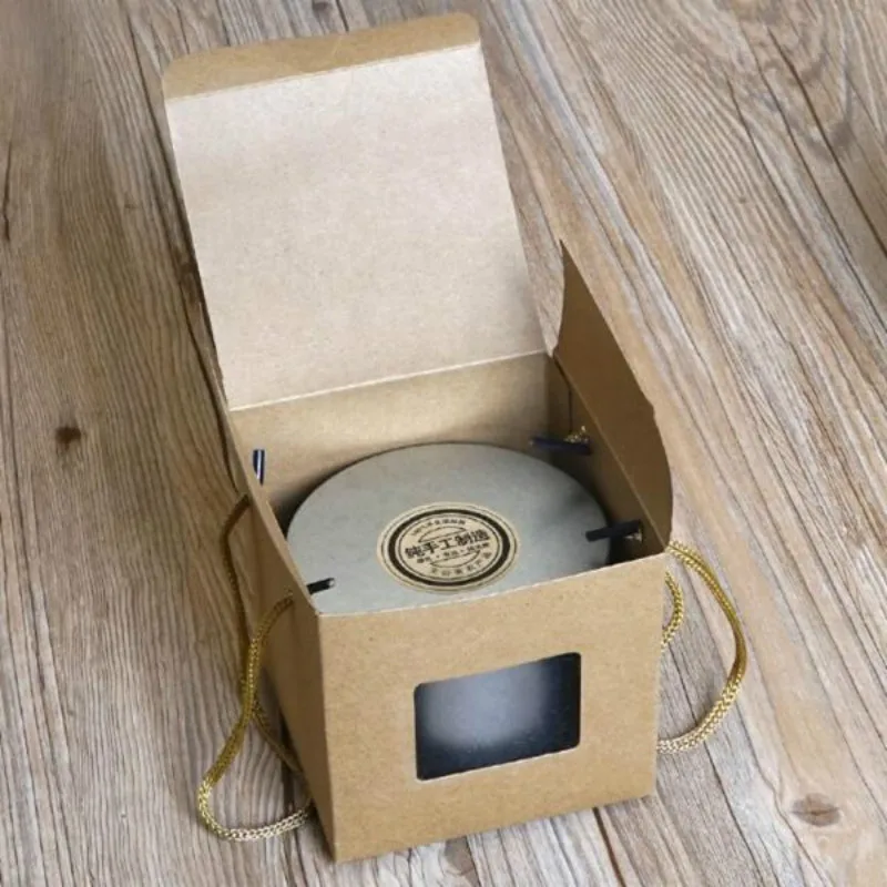 Оптовая продажа Подарочная коробка с окном 2 размера коричневая для торта