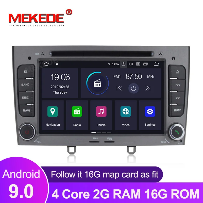 Android 9 0 8 Core 4 + 64G автомобильный DVD плеер GPS навигация для Peugeot 408 308 308SW аудио Радио