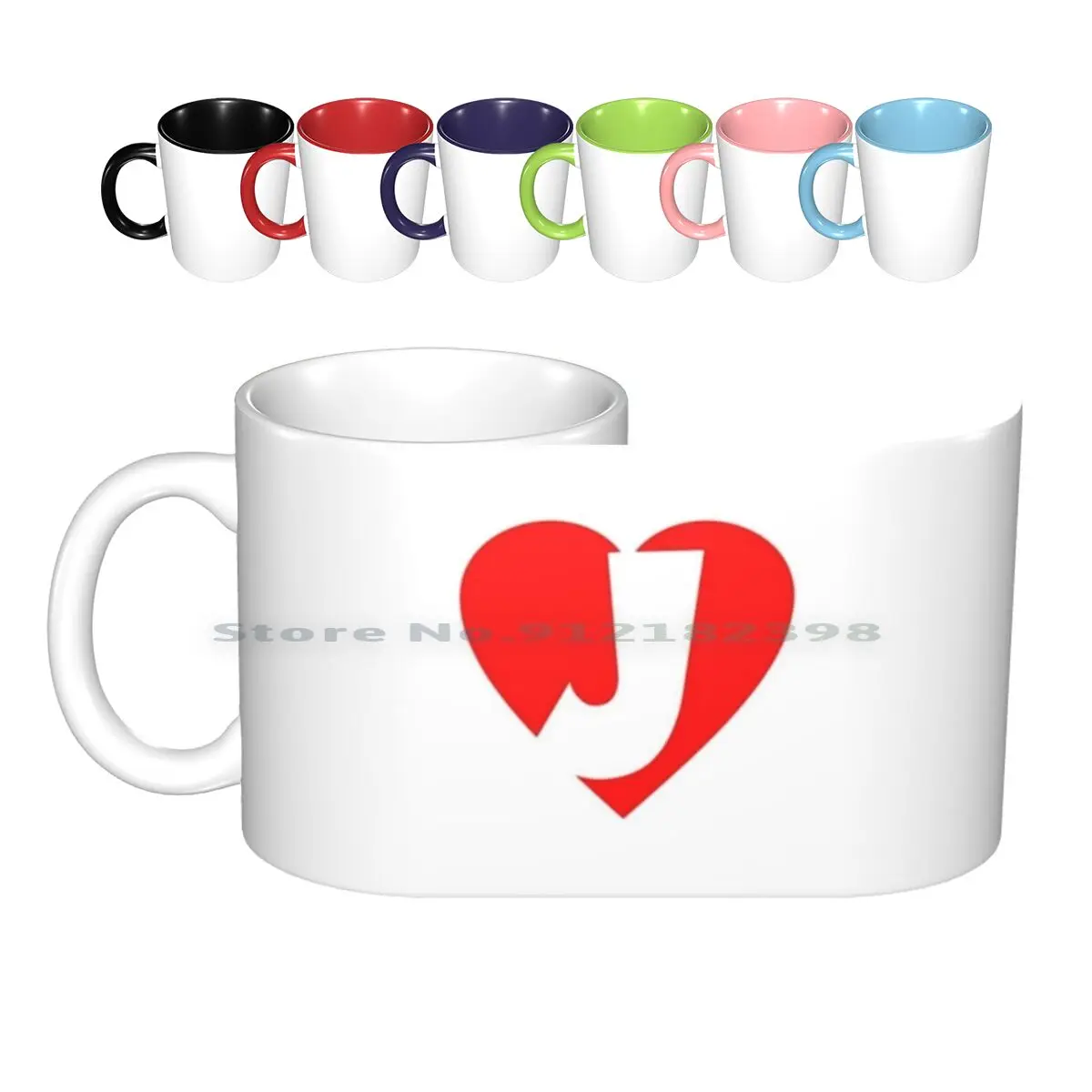 

I Love J-Heart J-Heart With Letter J Ceramic Mugs Coffee Cups Milk Tea Mug J Love Heart I Love I Love J Heart J Valentines
