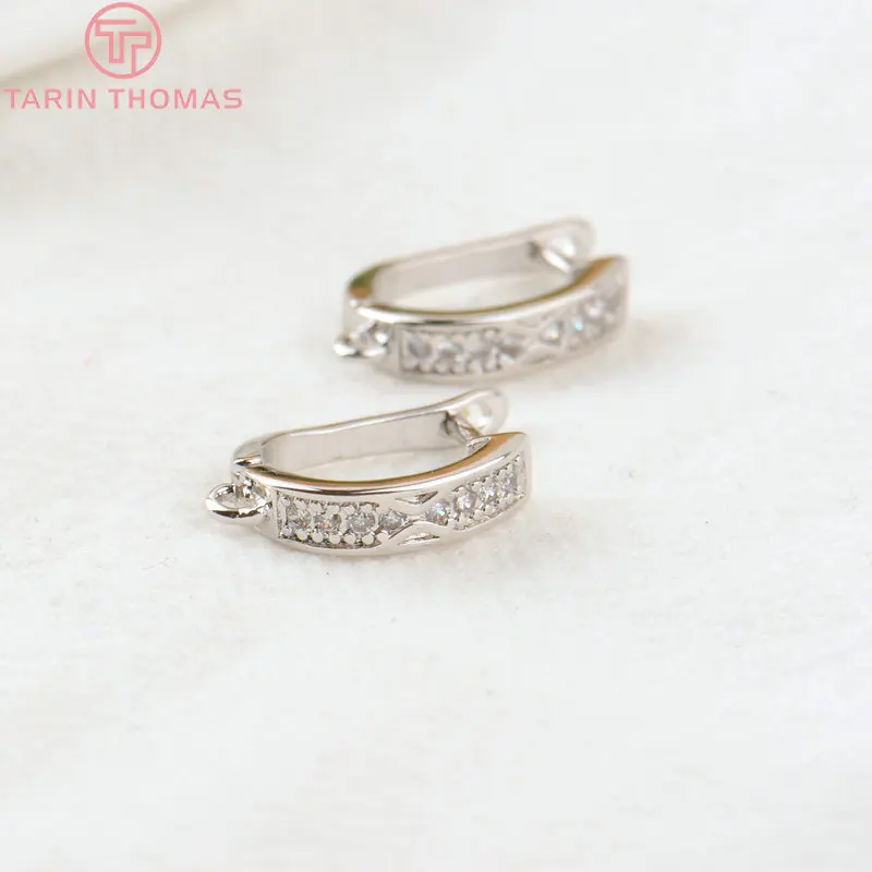 4 шт. 20x11 мм с покрытыем цвета чистого 24 каратного золота Цвет латунь цирконием