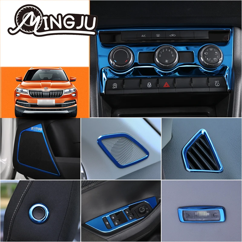 

For Skoda Karoq 2018-2021 Accessories Central Control Gearshift Frame Trim Cover Sticker Interior Dash Decoration Control Panel