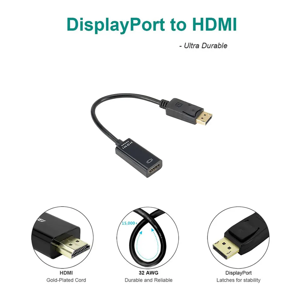 Переходник с DP на HDMI совместимый кабель штырь гнездо для ноутбука HP/DELL ПК порт
