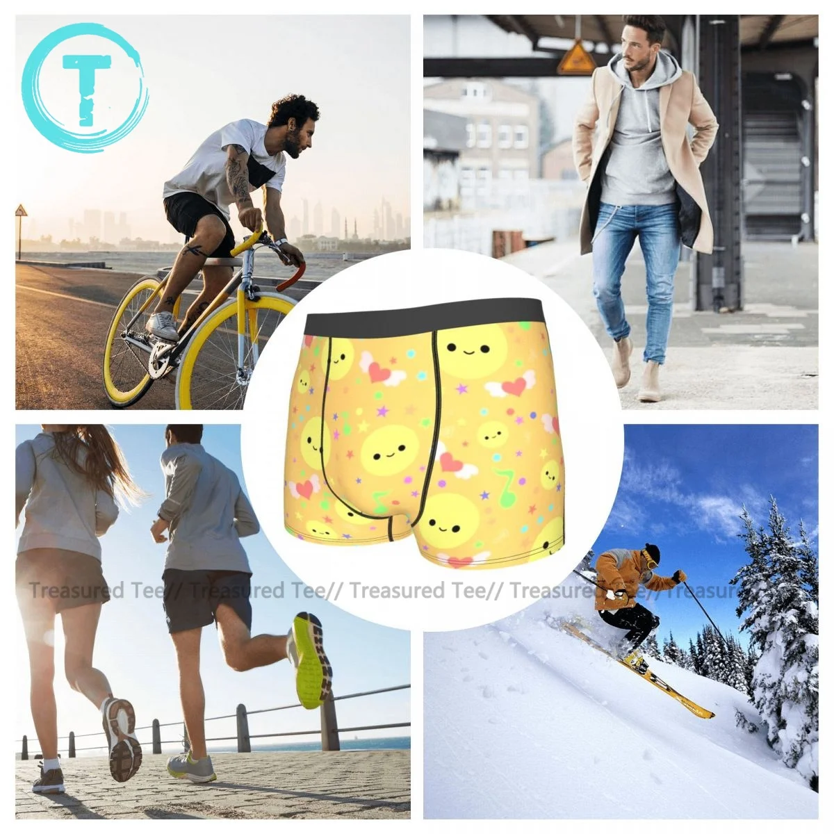 

Harajuku Underwear Hot Polyester Funny Trunk Boy Pouch Print Boxer Brief