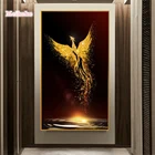 Алмазная живопись, полная круглая картина с золотым Фениксом, алмазная вышивка, Набор для вышивки крестиком, Алмазная мозаика, рукоделие, домашний Рождественский подарок
