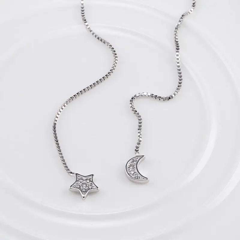 1 пара асимметричных длинных цепных сережек для женщин модные корейские