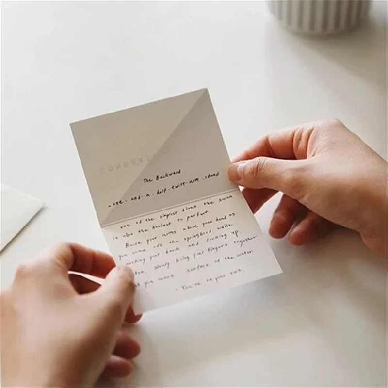 10pcs Creative Bronzing Greeting Card Wedding Valentine's Day Flower Message Blessing Card Birthday Party Decor Thank You Card