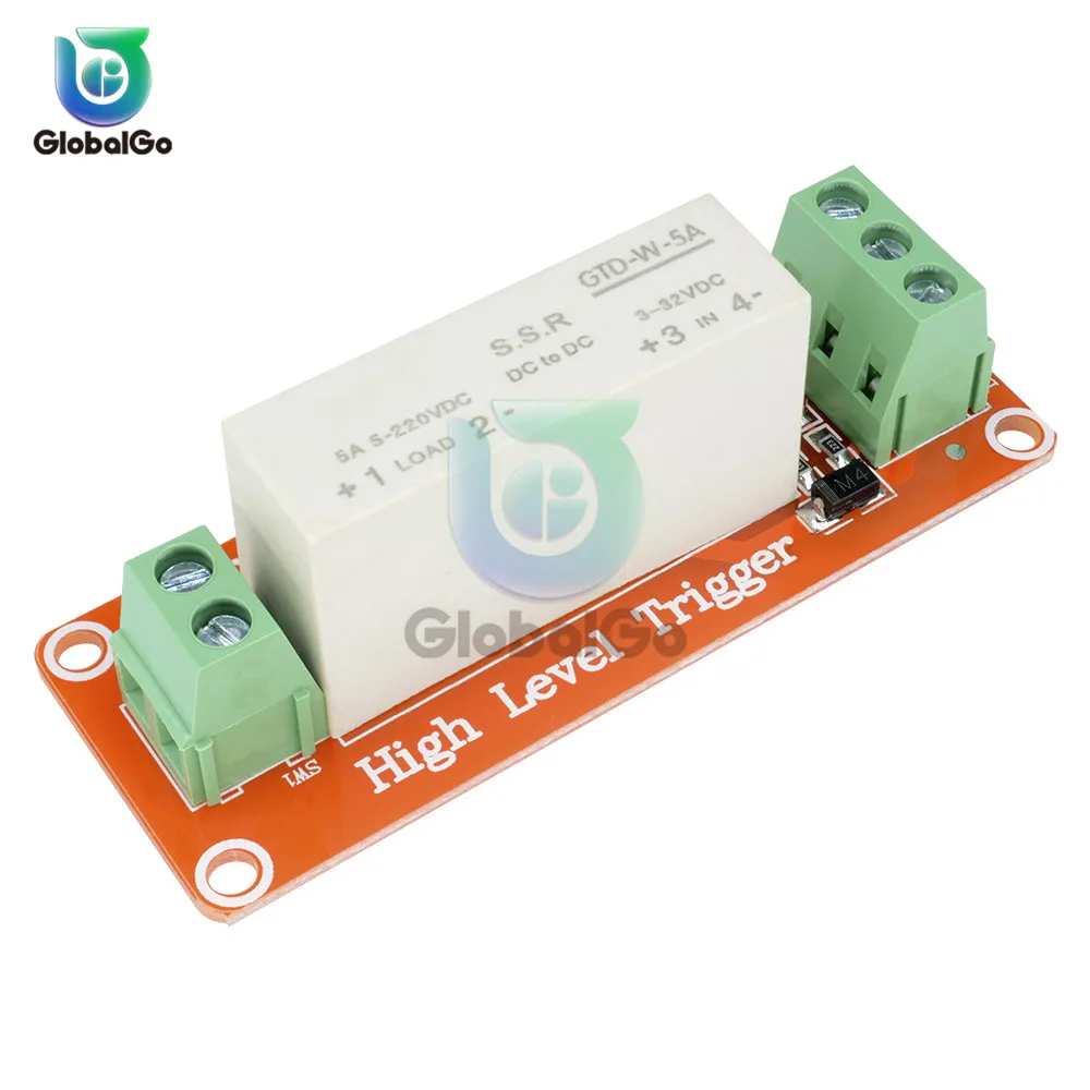 5A1 way SSR твердотельный релейный модуль 3-32 В высокоуровневое триггерное реле |