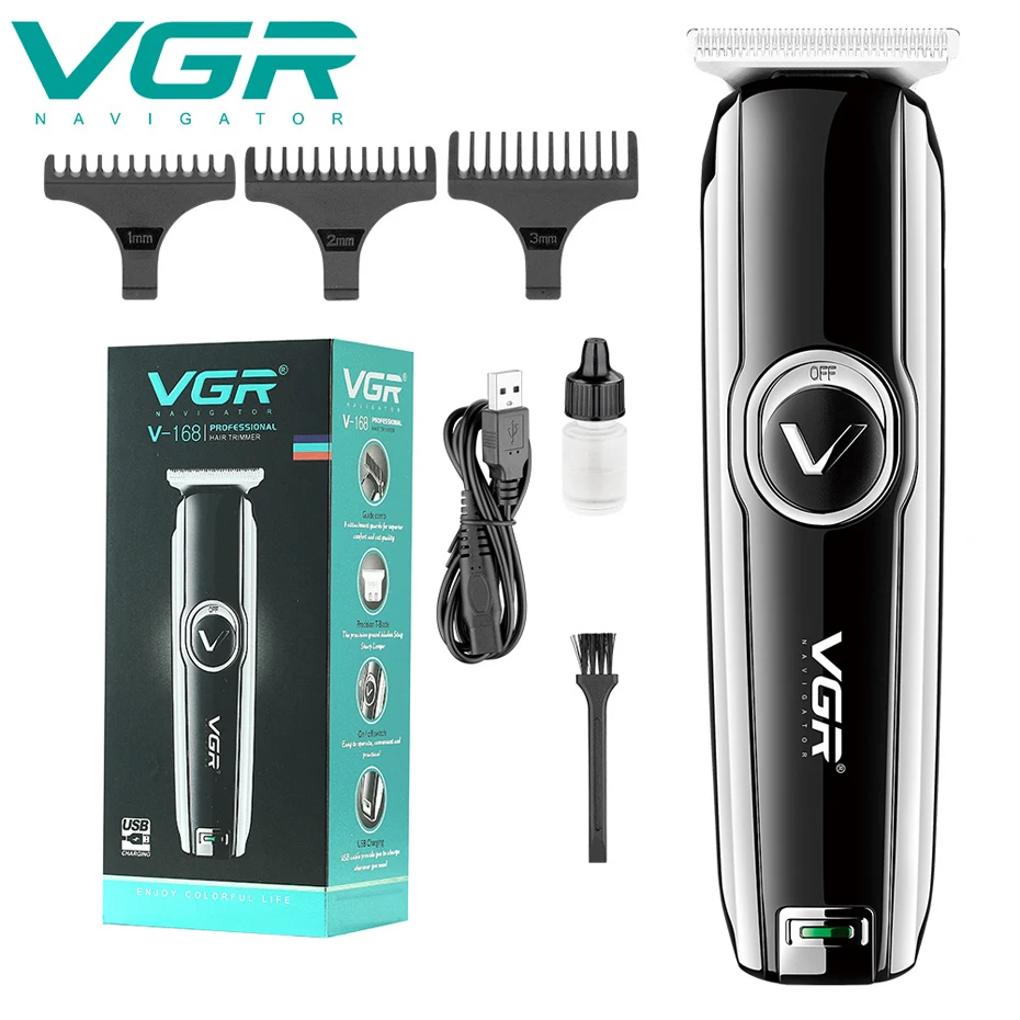 

VGR V-168 USB Electric Hair Clipper Man 0mm Shaver Trimmer For Men Barber Professional Beard Rechargeable Hair Cutting Machine
