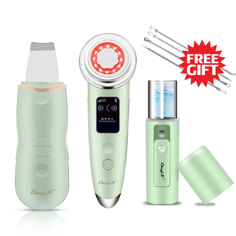 Ультразвуковой скребок для кожи светодиодный фотонный Массажер омоложения