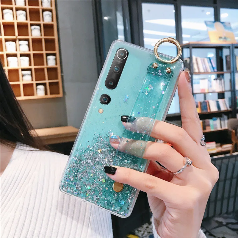 

Realme C15 C12 C11 6 Pro Case Soft TPU Glitter Epoxy Case For Oppo A91 A92S A52 A72 A92 A57 A39 A31 A53 A5 A9 2020 Cover Strap