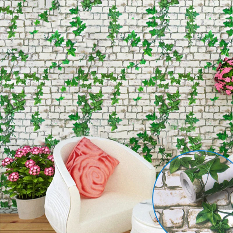 

Обои в пасторальном стиле, домашний декор, наклейки на стену с зелеными растениями и цветами, украшение в скандинавском стиле для гостиной и...