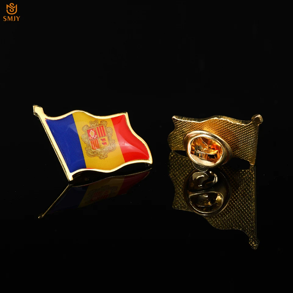 

Andorra Gold Plated Enamel Metal National Flag Brooch Suit Tie Lapel Pin Jewelry Badge Patriot Best Gift