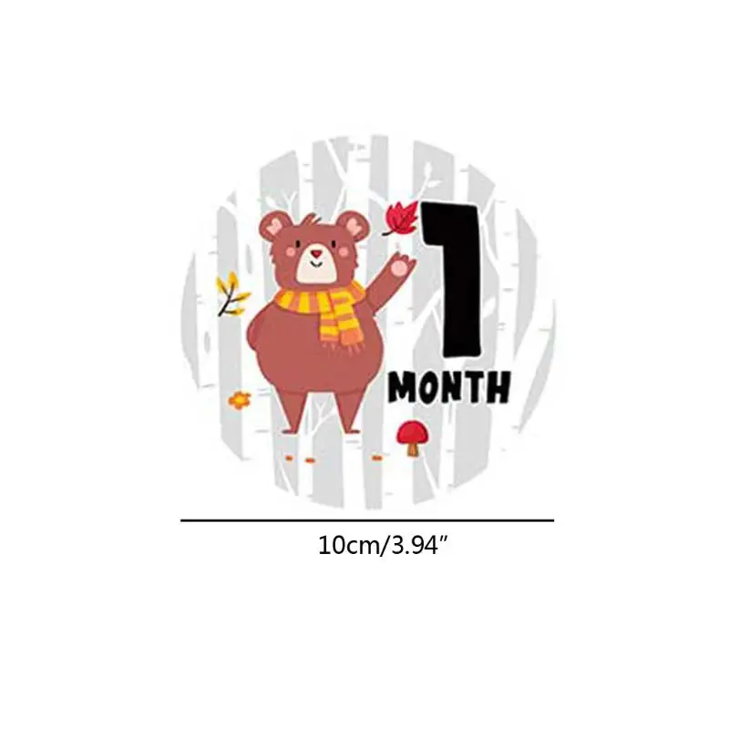 

Baby Monthly Stickers,Baby First Year Month Age Growth Milestones Animal Stickers Unisex,1 to 12 Month