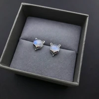 csj natural blue moonstone fox earrings 925 sterling silver gemstone 68mm jewelry for women lady wedding party gift