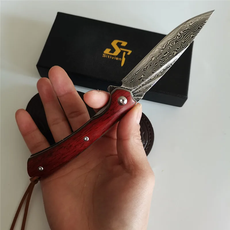 Складной нож Eafengrow sitive ST226/223 VG10 дамасское лезвие карманный для выживания охоты
