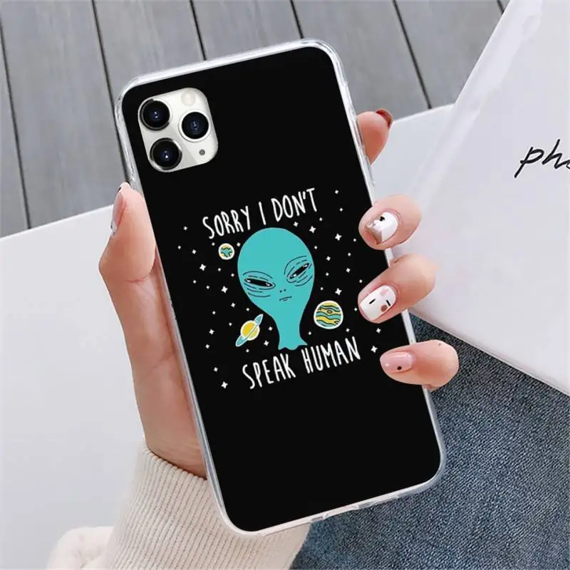 

Aesthetics Cute Cartoon alien space Phone Case For iphone 12 5 5s 5c se 6 6s 7 8 plus x xs xr 11 pro max mini