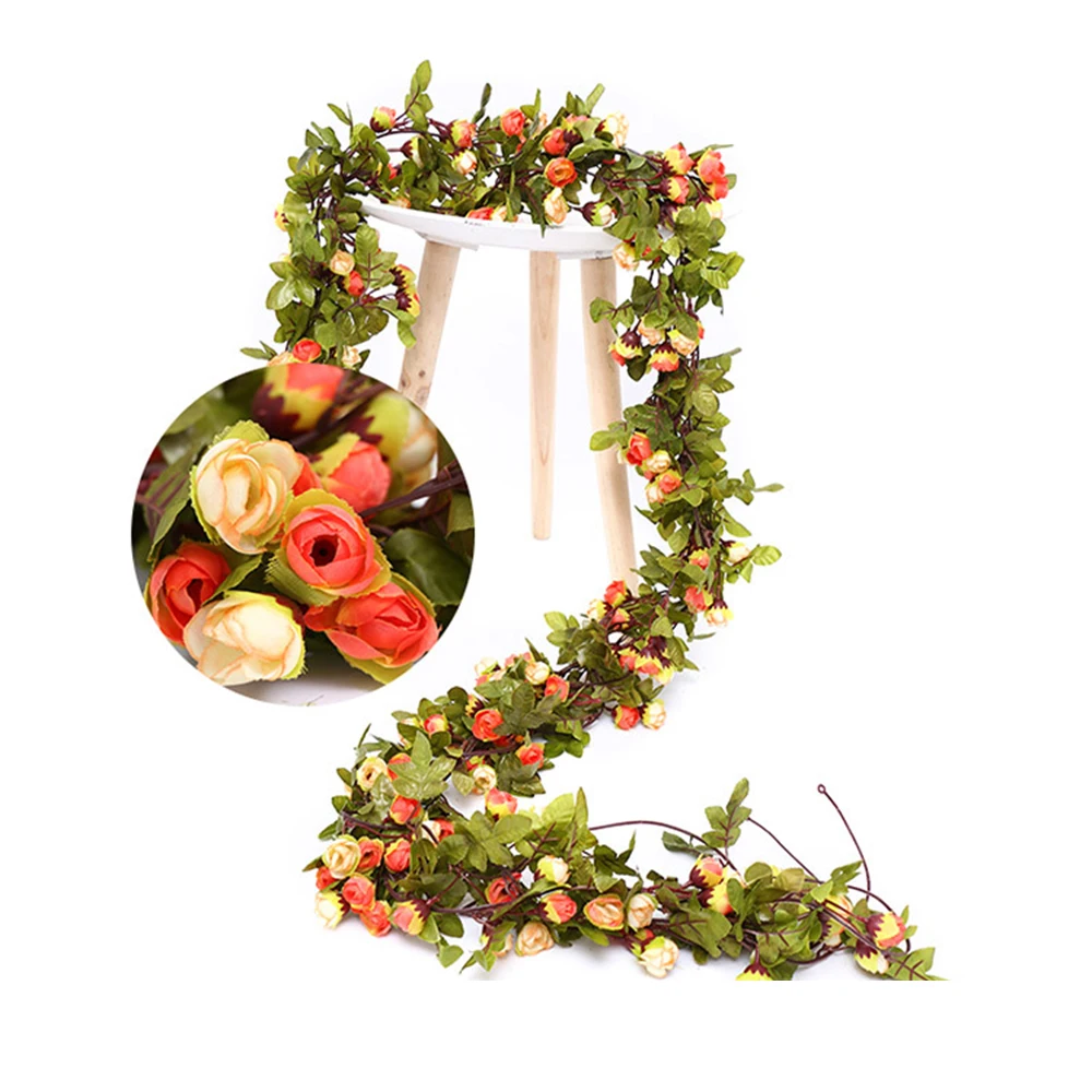 230 см крытый и открытый имитация цветка розы украшения из ротанга