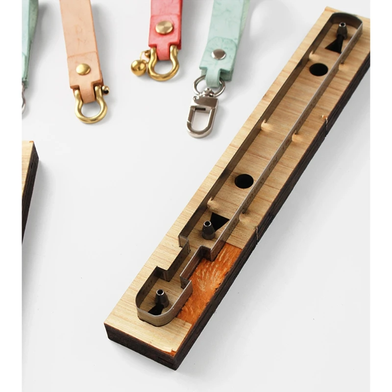 

Keychain StripsTemplate Wooden Punching Die Cutting Mould Keychain Wristhand Leather Mold Jewelry Making Art Crafts Tool