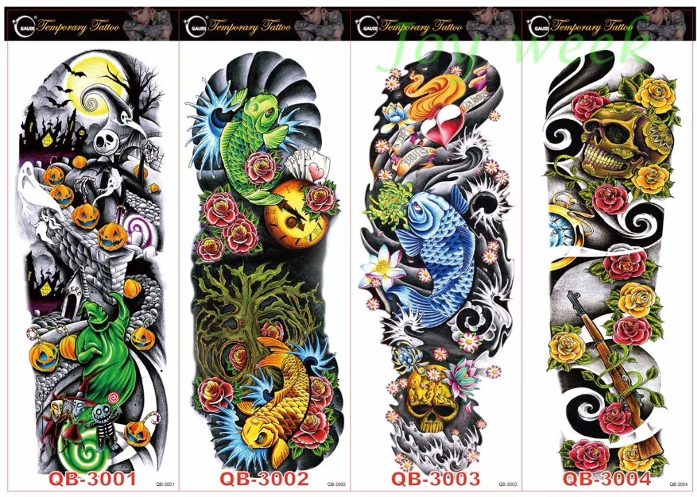 

Waterproof Temporary Tattoo Sticker full arm large size old school tatto sleeve flash tatoo fake tattoos for men women girl
