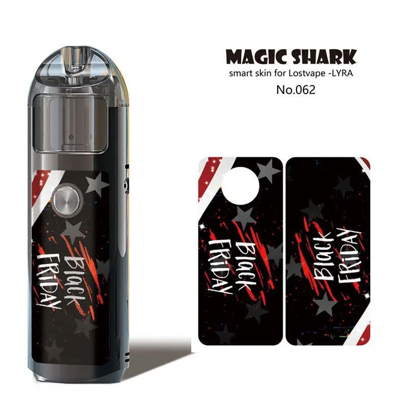 Magic Shark Флаг США Черная пятница череп наклейка с дымом чехол Чехол для Lostvape LYRA Vape