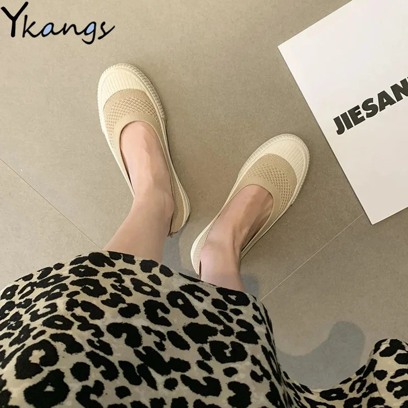 

Женские холщовые кроссовки с открытым носком, дышащие, Вулканизированная плоская подошва, Повседневная модная Уличная обувь в Корейском ст...