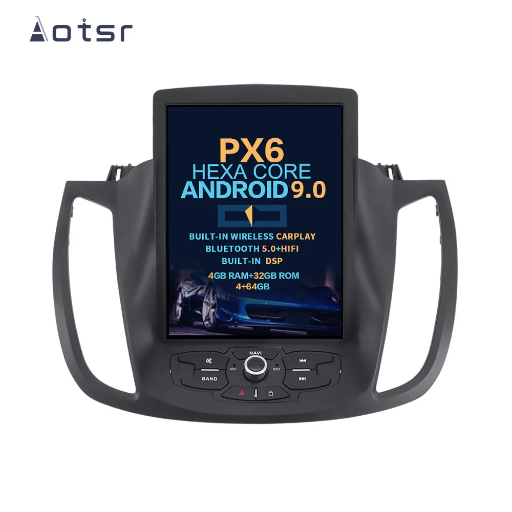 comprar Rádio Do Carro De Aotsr Android 9 Coche Para Ford Kuga Escape 2013 - 2018 Jogador Multimídia Do Carro Navegação Gps Dsp Carplay Px6 Autoradio